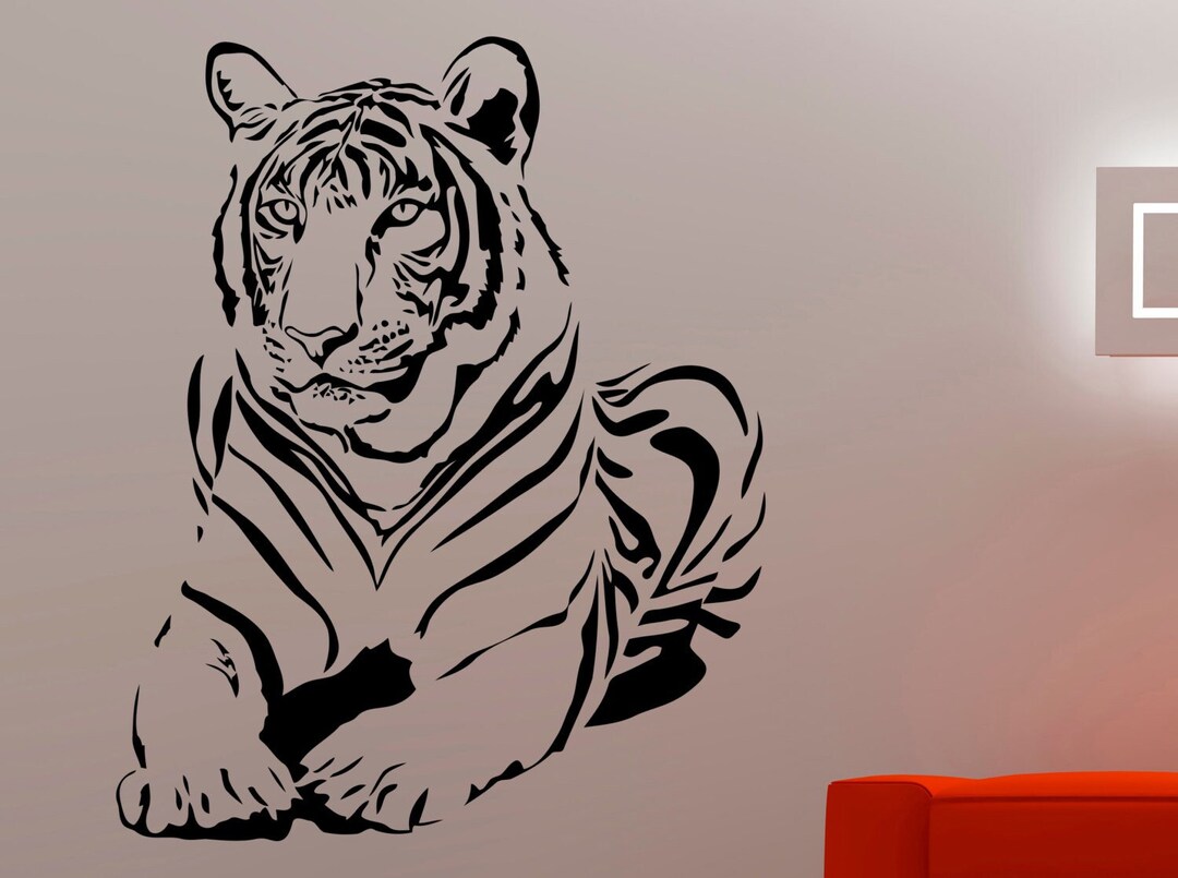 Tiger Wall Decal Wild Vinyl Sticker Wild Cat Animal Home Wall Art ...