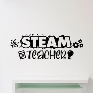 Steam Teacher Wall Decal Vinyl Sticker Science Decor Stem Lab Technology Wall Art Engineering Poster Scientist Gift Classroom Sign 2714