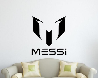 Messi Wall Decal Vinyl Sticker Football Decor Wall Art Poster Player Gift Sport Club Team Logo Sign Self Adhesive Stencil 2695