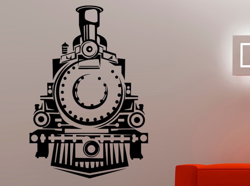 Train Wall Decal Vinyl Sticker Train Decals Railroad Decor Living Room ...