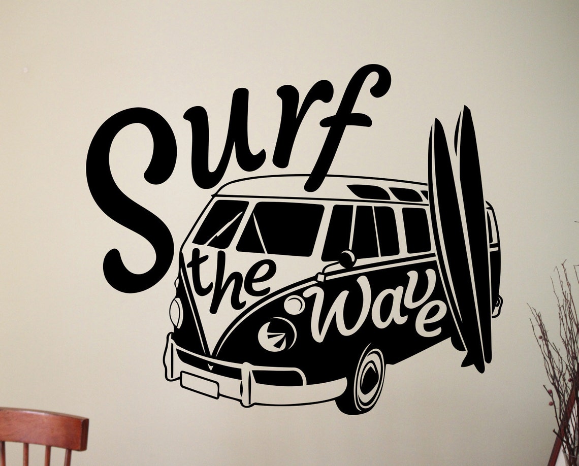 Surf Wall Decal Surfing Sticker Home Interior Design Dorm Room - Etsy