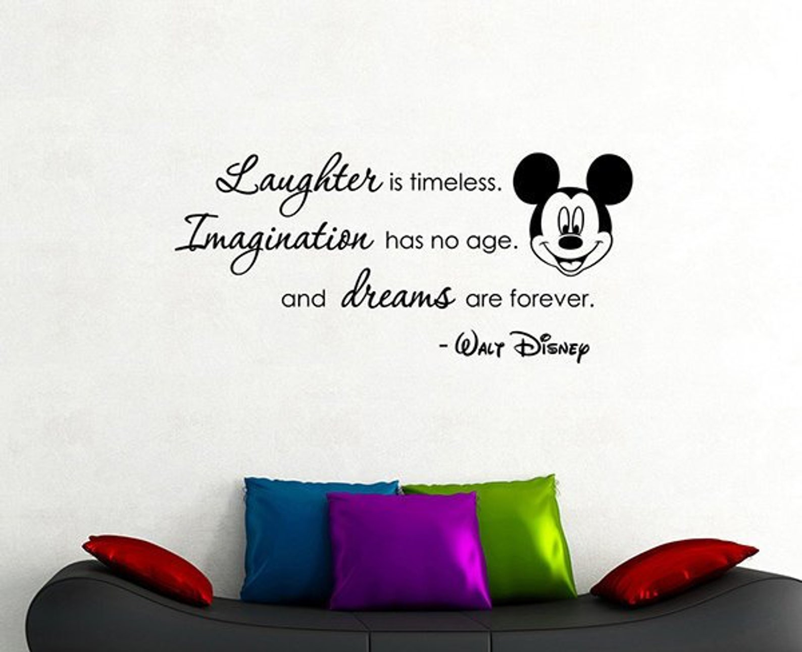 Laughter is Timeless Walt Disney Quote Wall Decal Mickey Mouse Etsy