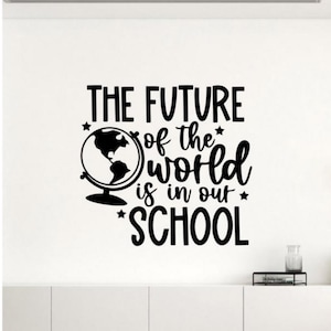 El futuro del mundo está en nuestra escuela calcomanía de pared vinilo pegatina decoración educación arte de la pared cartel aula regalo maestro signo mural 2709