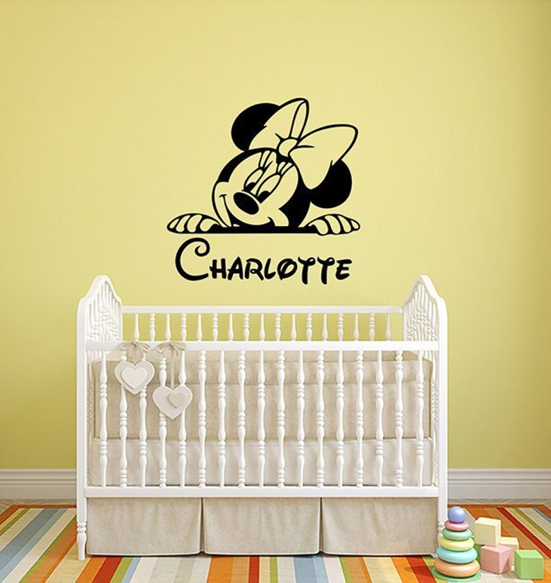 Minnie Mouse Custom Personalised Nursery Childrens Disney Decal Wall Art Sticker Line Ee - Minnie Mouse Wall Art Stickers Minnie Mouse Custom Personalised Nursery Childrens Disney Decal Wall Art Sticker Line Ee - Minnie Mouse Wall Art Stickers