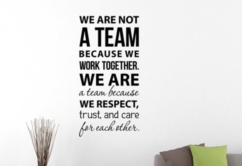 Teamwork Quote Inspirational Wall Decal Job Work Success Etsy