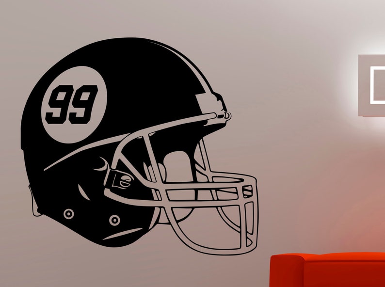 Football Helmet Wall Decal Vinyl Sticker Nfl Sports Art Home Etsy