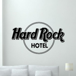 Calcomanía de vinilo para pared del Hotel Hard Rock, decoración de pared de Las Vegas, póster de arte para habitación, plantilla de regalo, letrero autoadhesivo de un solo color, 3896