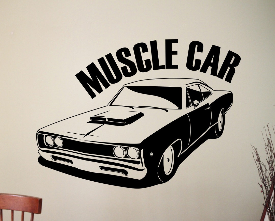 Muscle Car Wall Decal Racing Stickers Home Interior Design Etsy