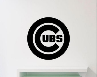 Cubs Decal Vinyl Wall Sticker Baseball Decor Wall Art Poster Gift Logo Sign Stencil Mural No Background Self Adhesive 2788