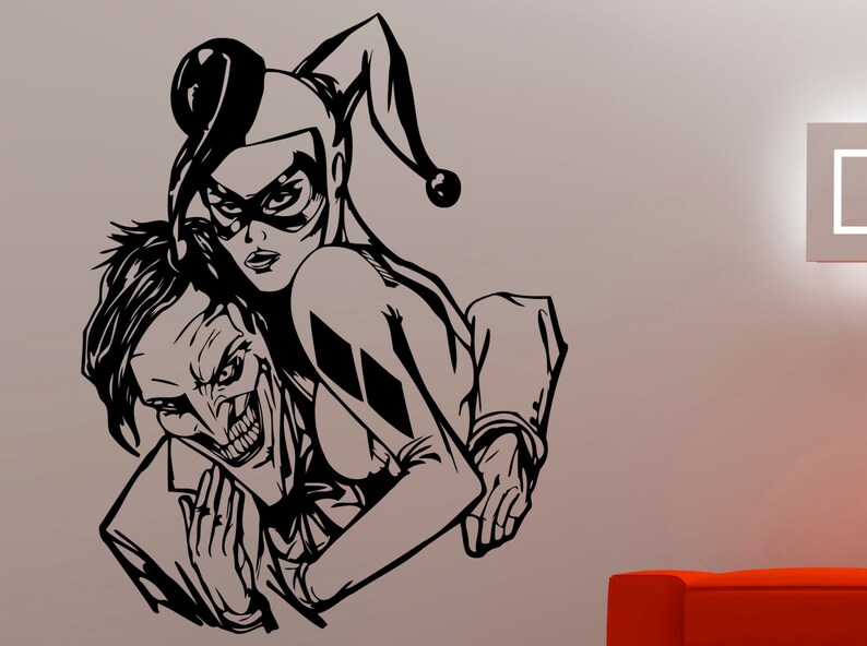 Harley Quinn and Joker Sticker Marvel Comics Superhero Wall image 0.