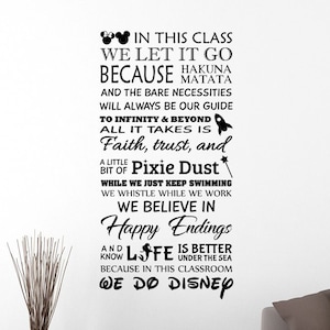 In This Class We Do Disney Wall Decal Vinyl Sticker Learn Study Education Inspirational Quotes Mickey Wall Art School Classroom Decor 87qz