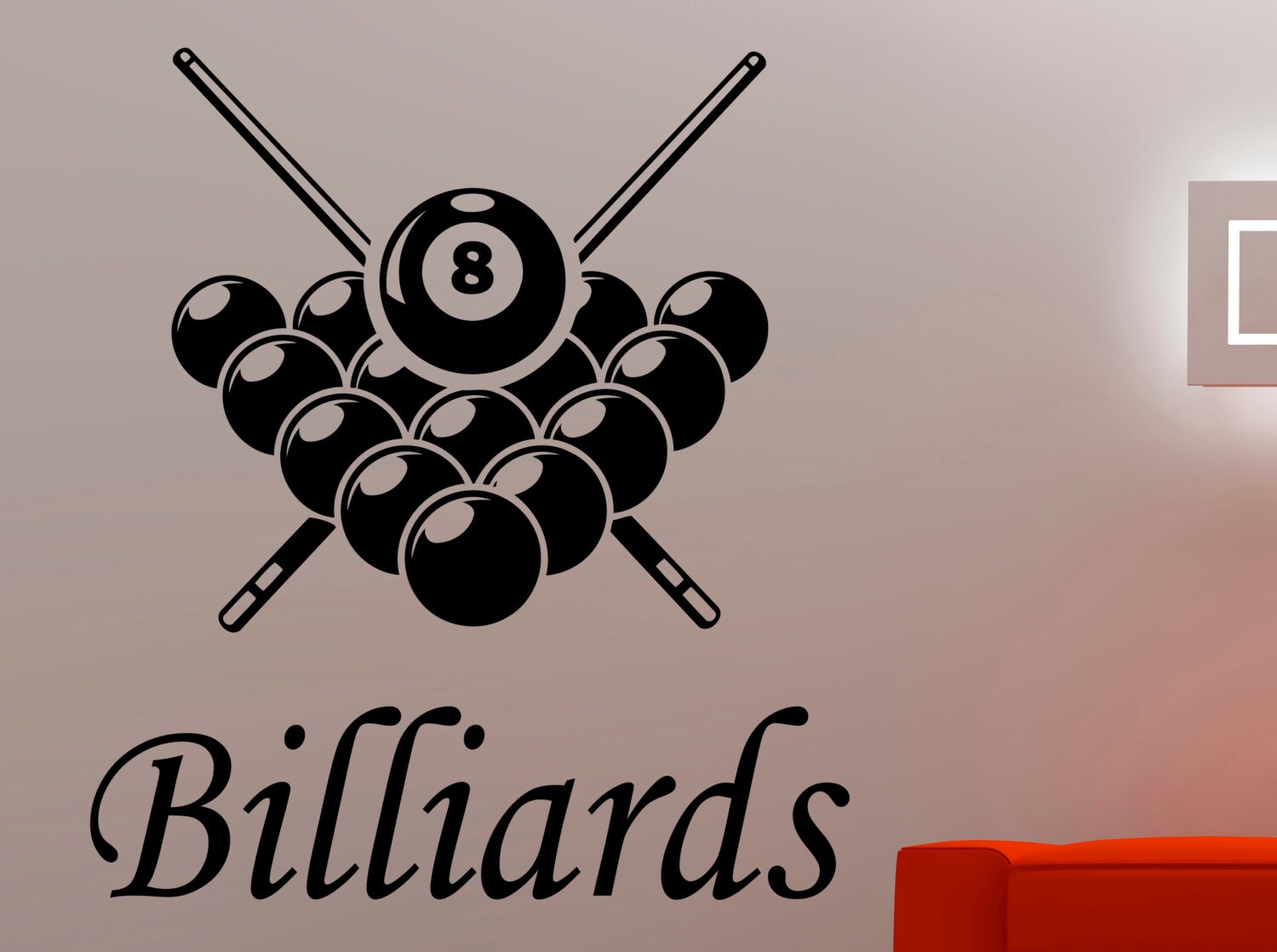 Billiard Wall Decal Billiards Decor Walls Game Stickers Home Etsy