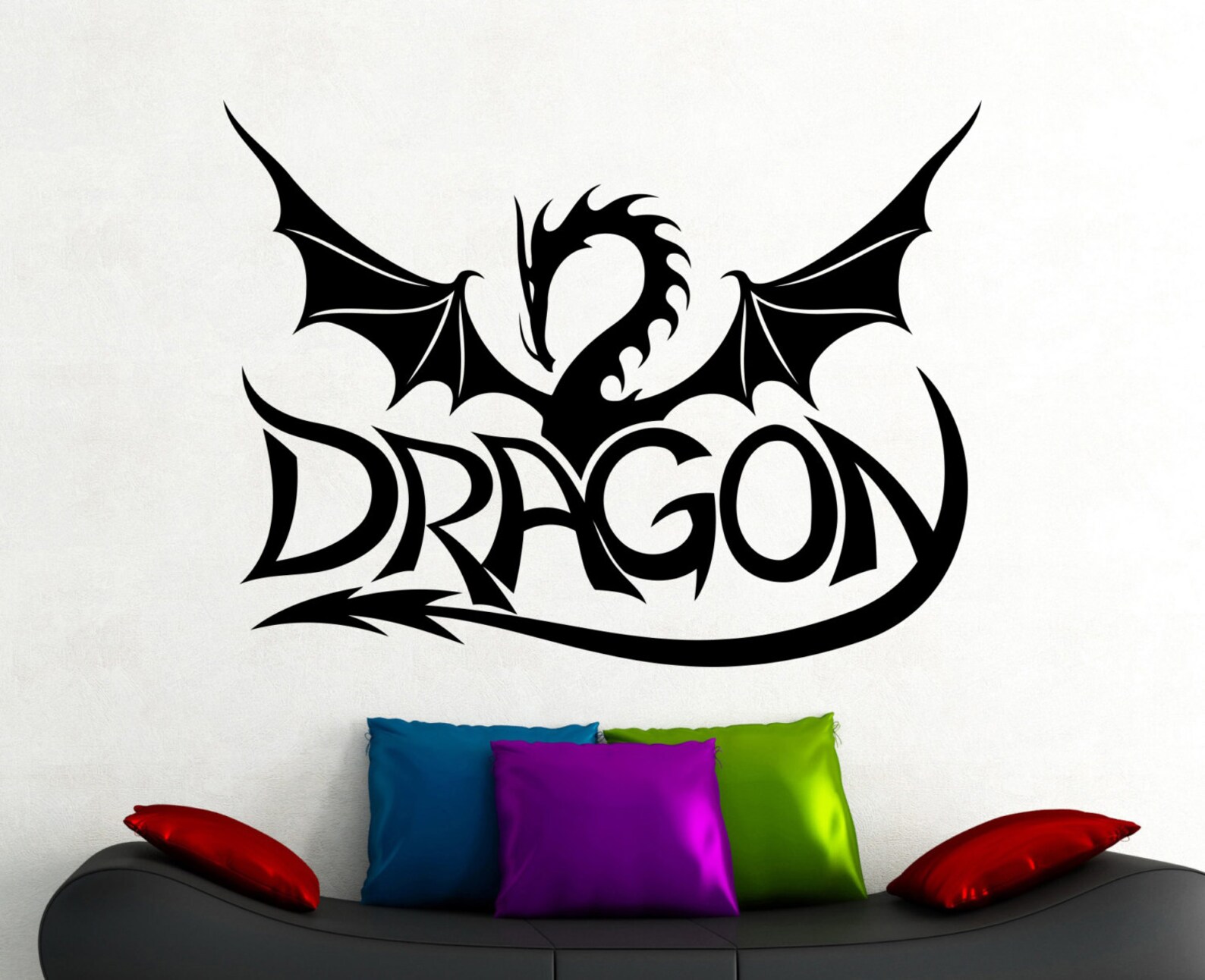 Dragon Wall Decal Draco Sticker Home Wall Decoration Living Etsy