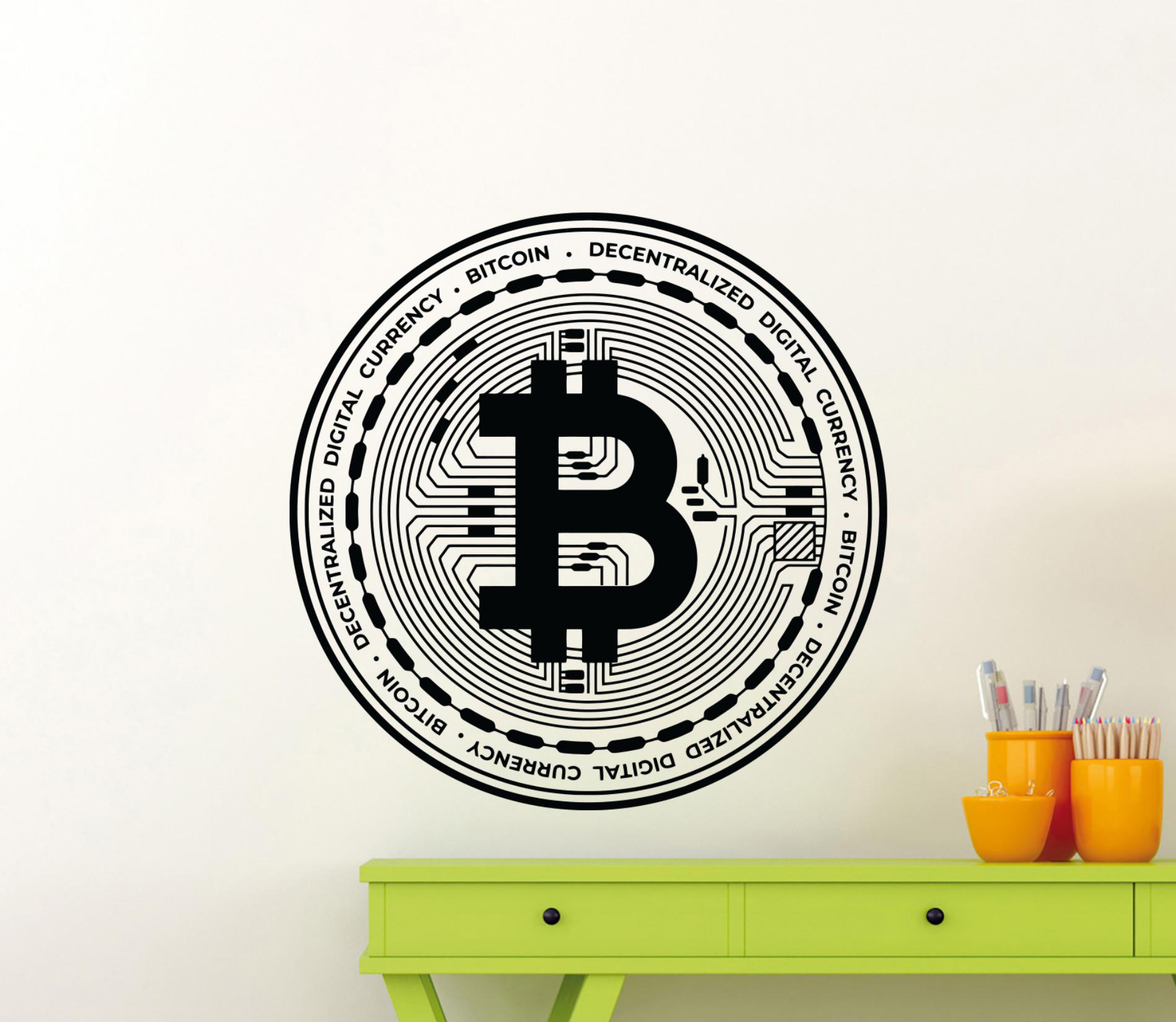 Bitcoin Wall Decal Vinyl Sticker Crypto Currency Trading Decor Wall Art  Trader Poster Gift Stencil Sign Self Adhesive Decal 3887 - Etsy