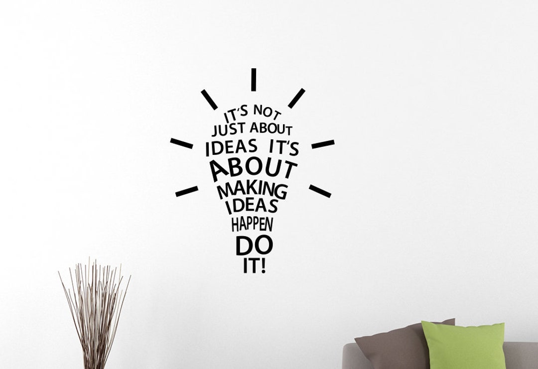 Making Ideas Happen Do It Quote Wall Decal Vinyl Sticker Idea Lightbulb ...