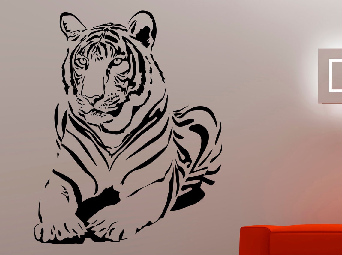 Tiger Wall Decal Wild Animal Vinyl Stickers Home Art - Etsy