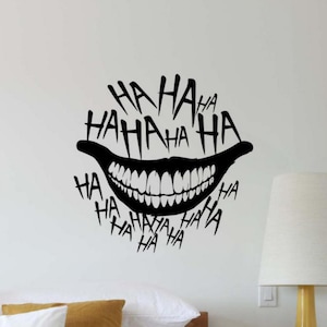 Ha Ha Ha Wand Aufkleber Vinyl Aufkleber HAHAHA Dekor Lächeln Wand Kunst Superheld Poster Kinder Geschenk Smiley Gesicht Schablone Joker Zeichen Mann Höhle Wandbild 2660
