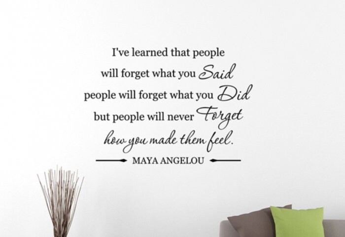 Maya Angelou Quote Wall Decal Vinyl Sticker I've Learned That People Family Lettering Wall Art Home Living Room Bedroom Decor 54qz