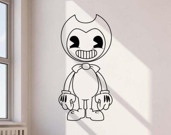 Bendy Wall Decal Vinyl Sticker Horror Game Wall Decor Wall Art Poster Gift Stencil Sign One Color Self Adhesive Decal 3886