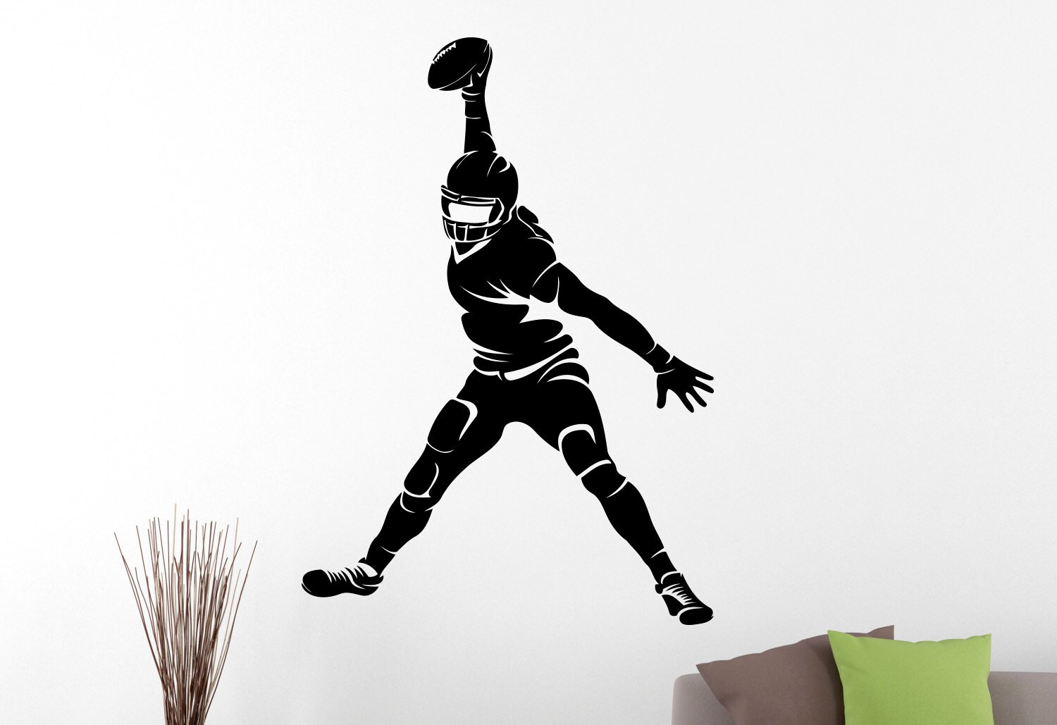 Football Player Wall Sticker Vinyl Decal NFL Sports Art Home Etsy