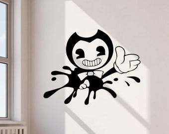 Bendy Wall Decal Vinyl Sticker Horror Game Wall Decor Wall Art Poster Gift Stencil Sign One Color Self Adhesive Decal 3925