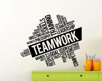 Teamwork Wandtattoo Aufkleber Büro Wanddekoration Business Motivation Wand Kunst Poster Geschenk Schablone Zeichen Einfarbig Selbstklebender Aufkleber 3917