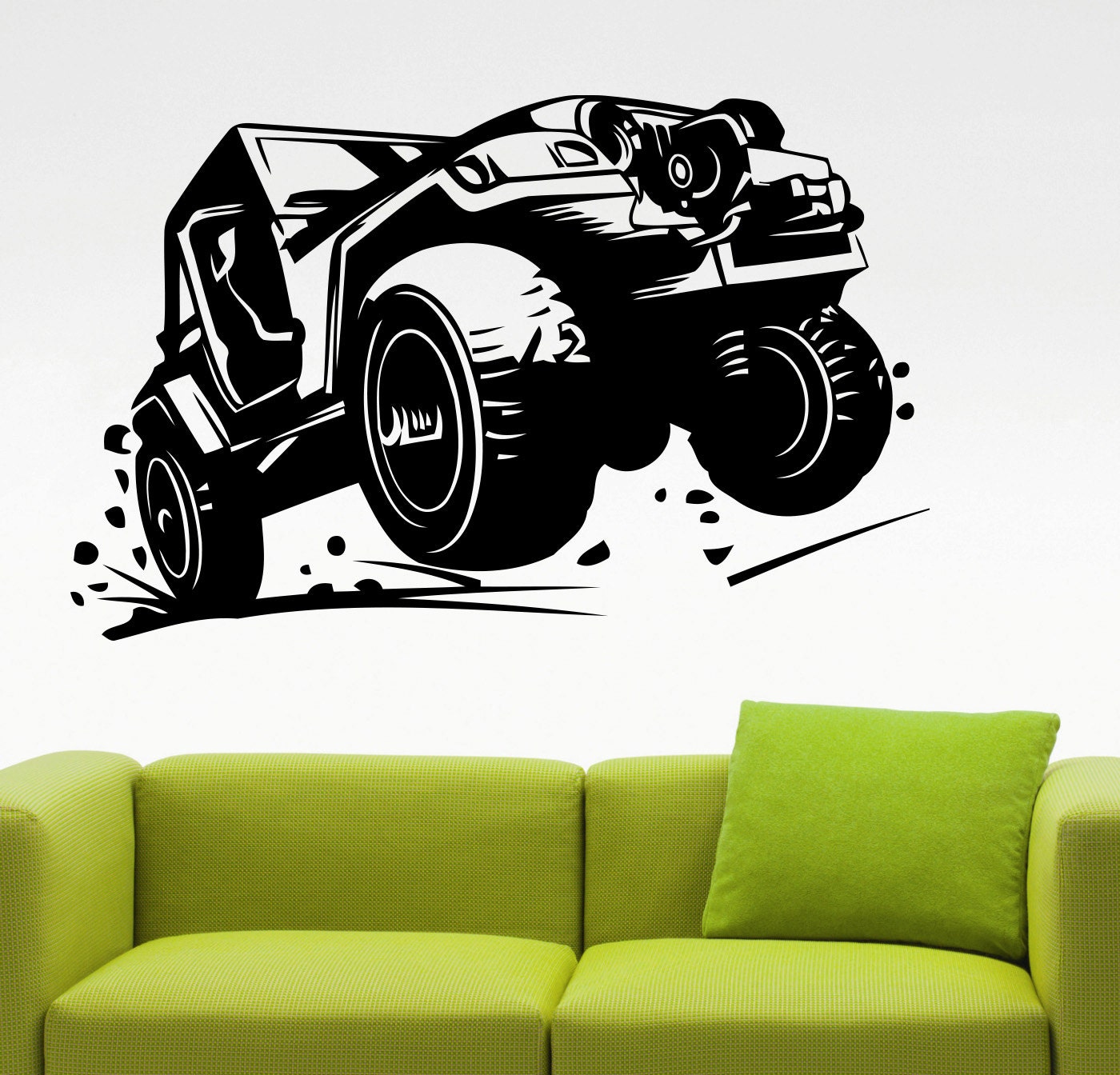 Jeep Wall Decal Jeep Wrangler Sticker Home Interior Design Etsy