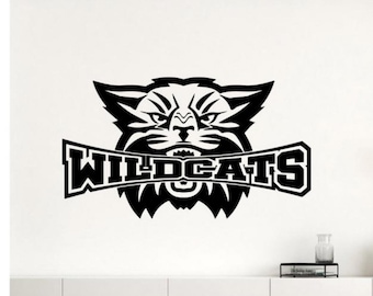 Wildcats Wall Decal Vinyl Sticker Football Baseball Basketball Soccer Wildcat Mascot Decor Wall Art Poster Gift Logo Sign Self Adhesive 2734