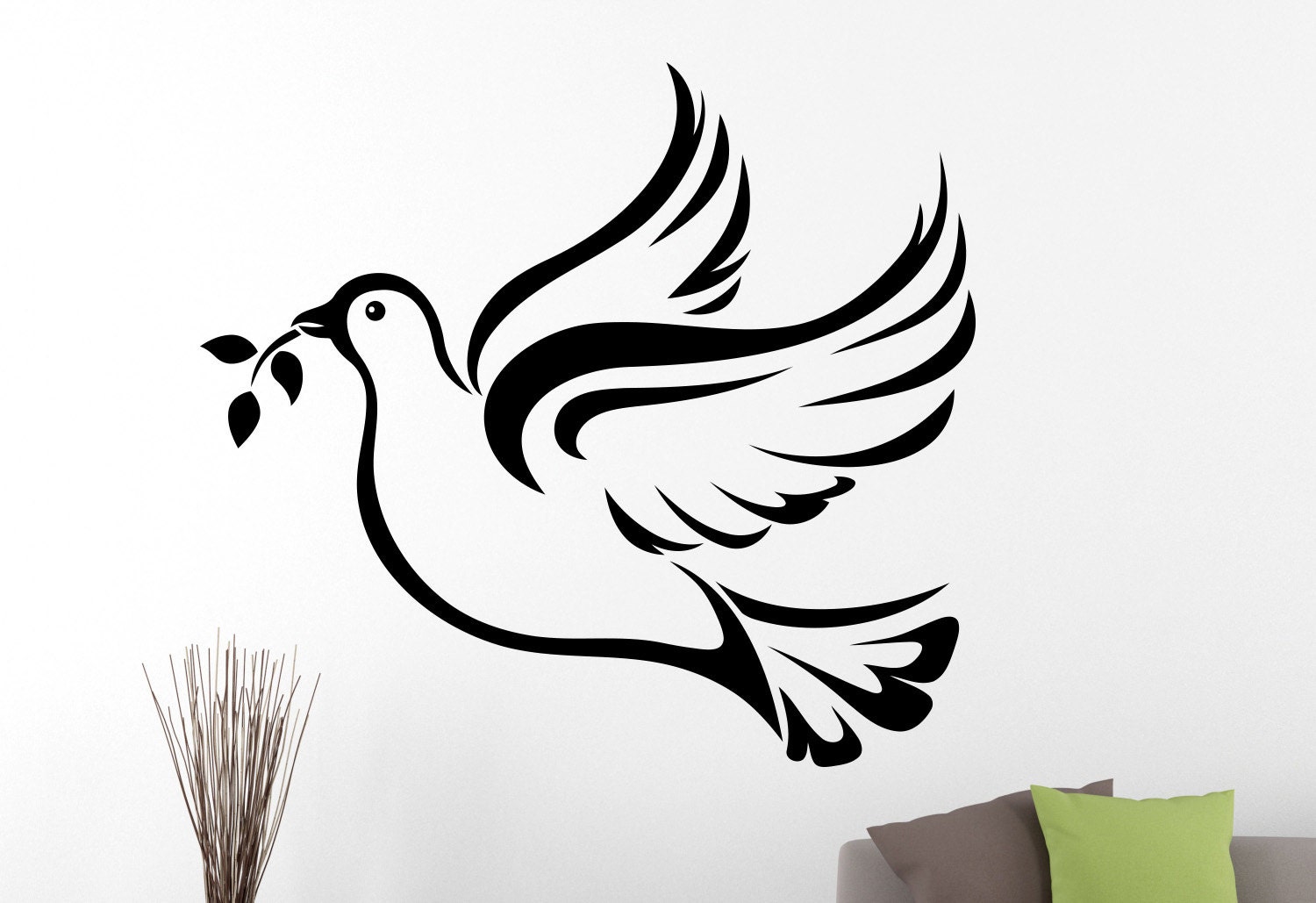 Dove of Peace Wall Decal Bird Vinyl Sticker Animal Art Home Etsy