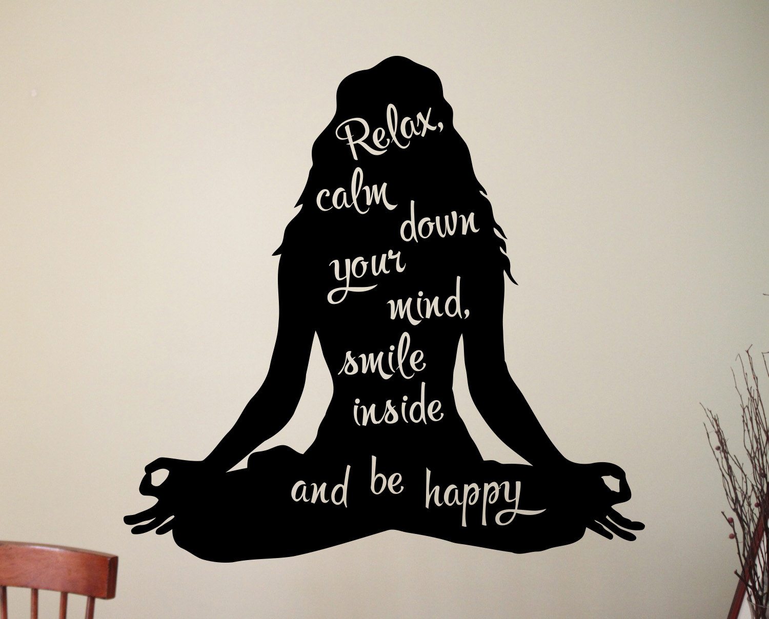 Yoga Wall Decal Vinyl Sticker Home Interior Design Yoga Studio Decor ...