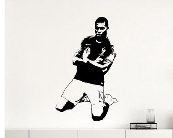 Mbappe Decalcomania da muro Adesivo in vinile Calcio Decorazione della parete Calcio Wall Art Jersey Ragazzo Camera dei bambini Poster Francia Giocatore Regalo Stencil Segno 2771