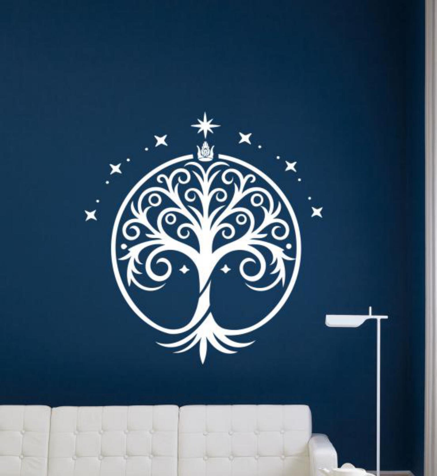 Tree of Gondor Wall Decal Vinyl Sticker Wall Decor Wall Art Poster Gift Stencil Sign One Color No Background Decal 3983