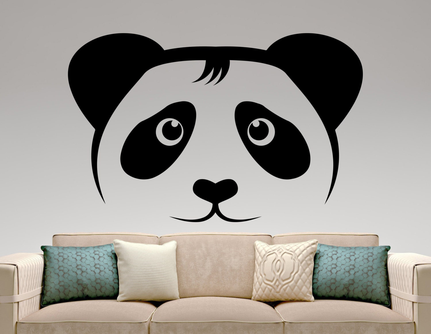 Panda Wall Decal Bear Sticker Animal Decals Home Decor Wall Etsy