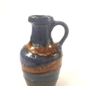 Vintage retro vase from VEB Haldensleben in brown and gray glaze, East Germany, GDR.