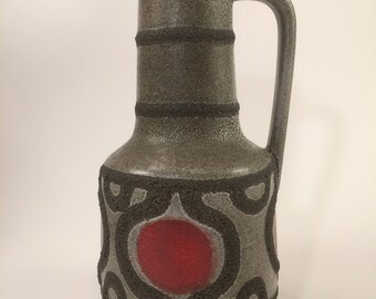 Vintage Fat Lava Vase From VEB Haldensleben Nr 4077, East Germany