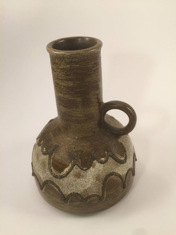 ブランド雑貨総合 Vase Lava Fat Brown Vintage From East Haldensleben, VEB 工芸品