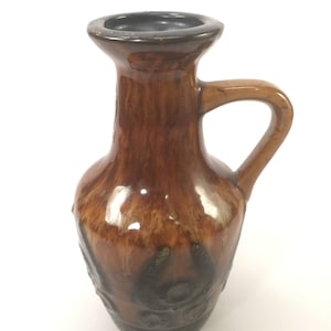 Vintage fat lava vase from VEB Haldensleben nr 4076, East Germany, GDR