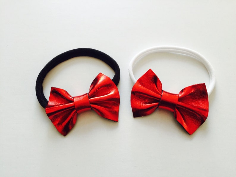 Red leather knot bow