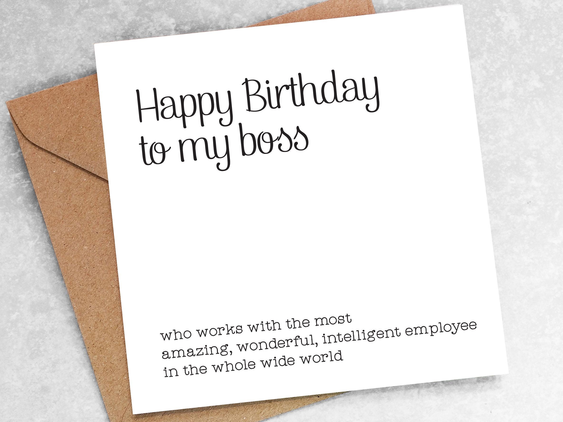 Funny Rude Birthday Card For Boss - "Few Words Describe Tw*t" Joke Card From Coworkers