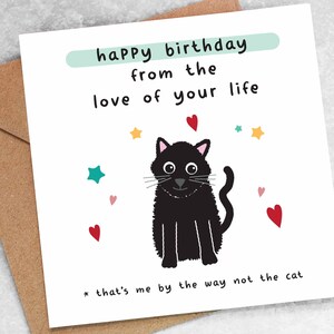 FUNNY BIRTHDAY CARD - humorous cheeky pet lover cards, cat love of life, cards for boyfriend, girlfriend, wife husband custom gift idea OC98