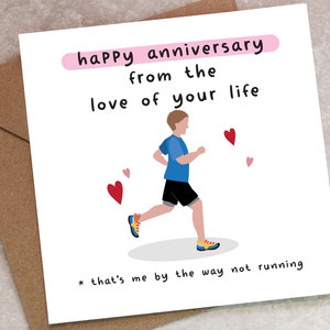 FUNNY ANNIVERSARY CARD personalised from the love of your life that's me by the way not running runner boyfriend girlfriend husband wife q50 image 2