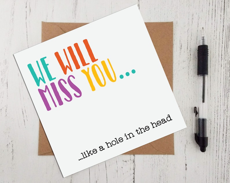 New Job Greeting Card Sorry You Re Your Leaving Good Etsy