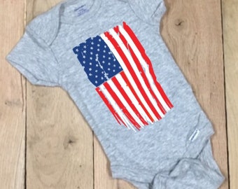 4th of July Baby Bodysuit Toddler Hoodie 5//6 Gray Cute American Flag USA TeeStars