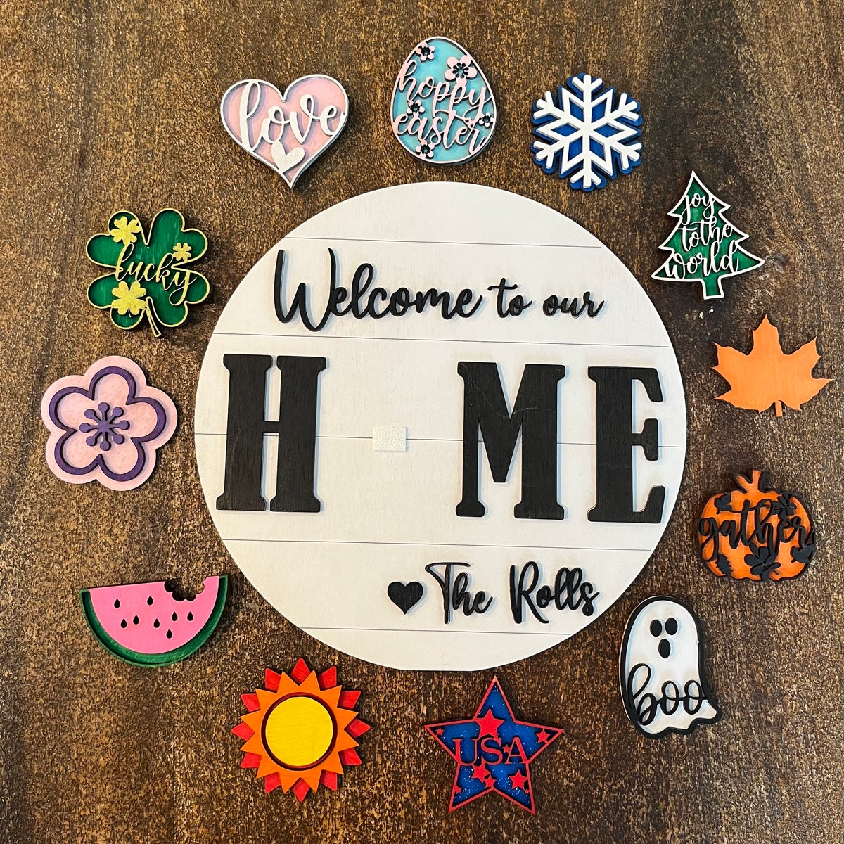 Interchangeable Door Hanger, Interchangeable Shelf Sign, Wall Decor, Personalized Welcome Sign Mothers Day Gift Realtor Closing Valentines - Etsy