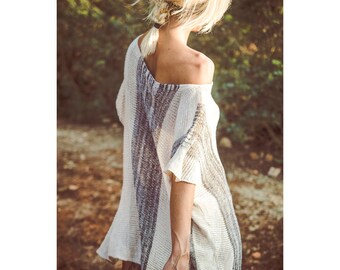 Tulum crochet handmade top  - Romantic Dress - Knitted Sexy Tulum Dress – Cute Modern linen Knit Jumper Tulum Dress Gift For Women