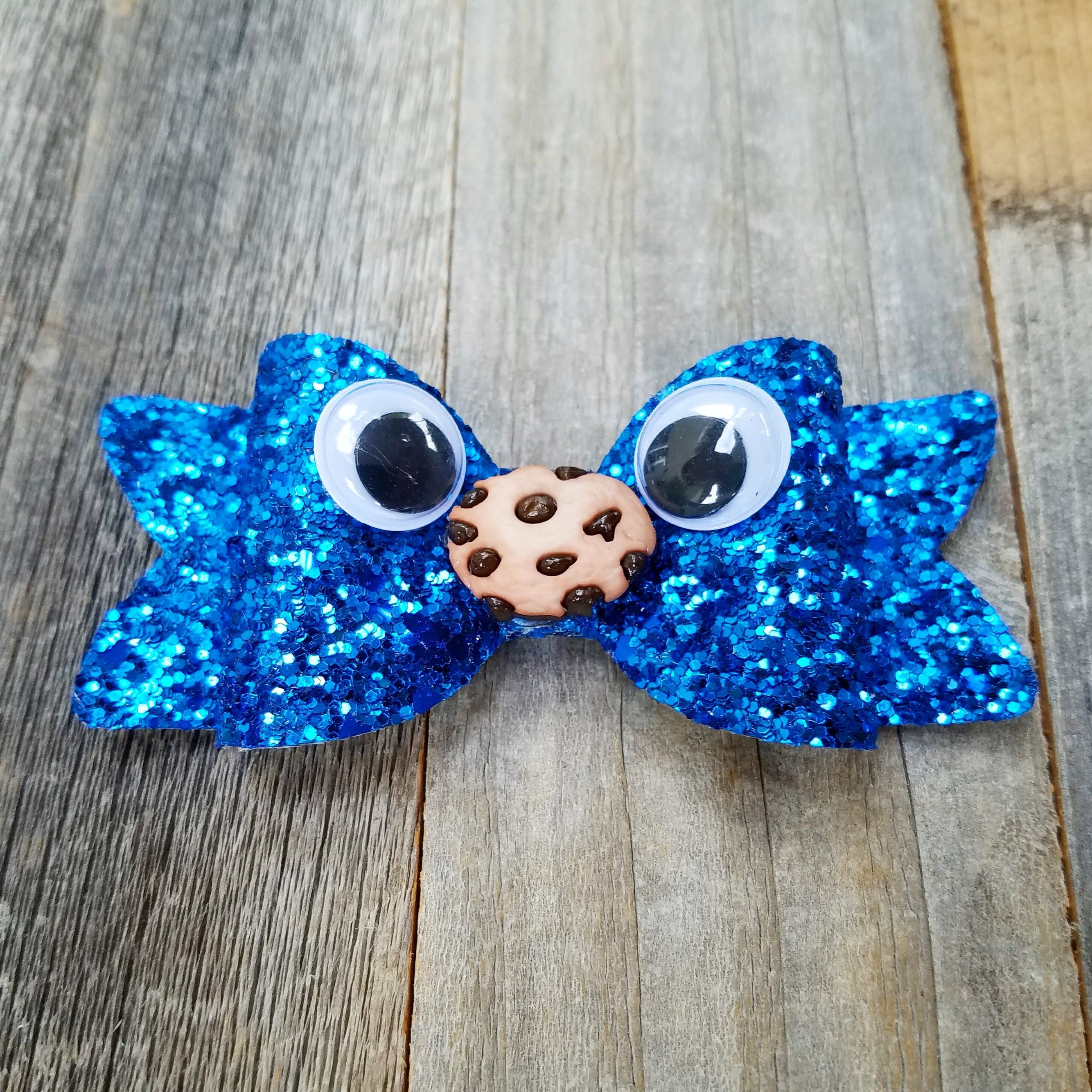 COOKIE MONSTER BOW Clip or Headband Cookie Monster Headband Etsy