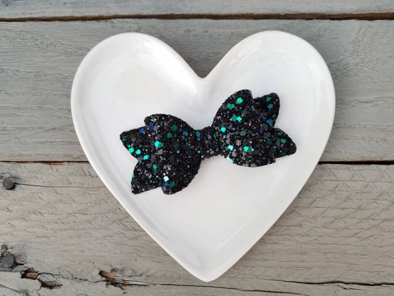 Minnie Mouse Ears Headband Shiny Black Sparkly Pink Mauve Bow Birthday