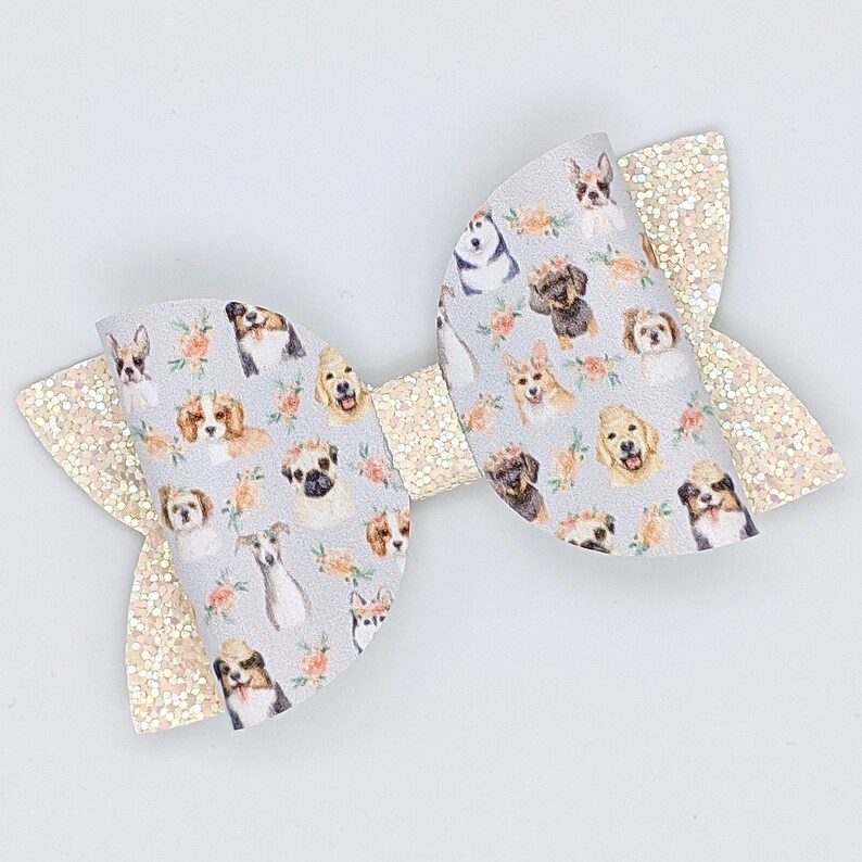 DOG HAIR BOW Dog Print Hair Clip Dog Baby Headband Puppy Etsy