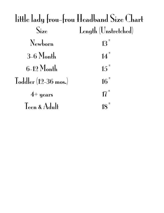 Headband Size Chart