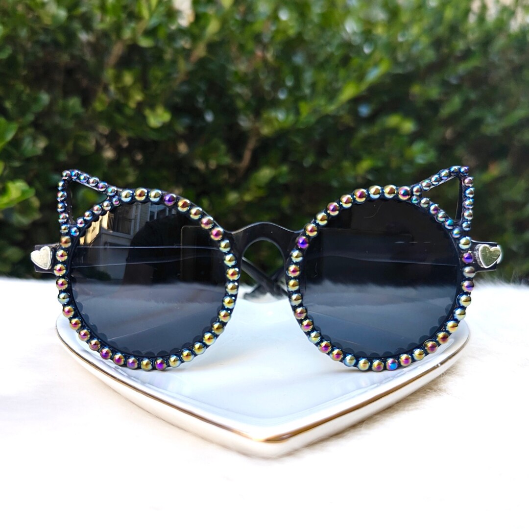 BLACK CAT EAR Sunglasses Glow in the Dark Personalized Kid Etsy